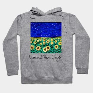 Van Gogh Sunflower Field and Night painting Hoodie